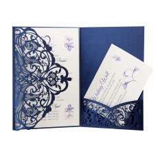 Black Wedding Invitation Laser Cut Paper 
